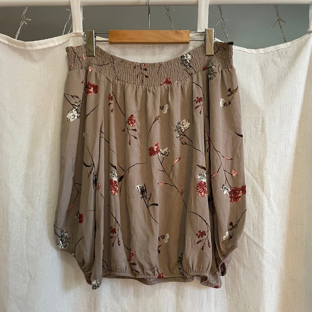 Off the Shoulder Floral Blouse
